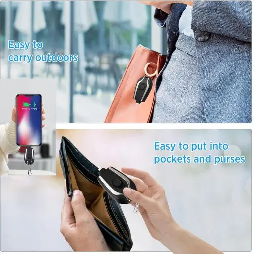 Mini Emergency Power Pod, 100% Full Capacity Keychain Portable Charger for iPhone